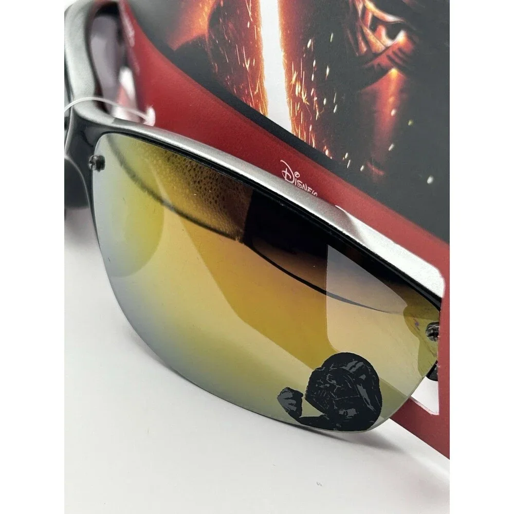 Star Wars Kids  Wrap Sunglasses Black Frame Gold Mirrored Lenses UVA/UVB KM0416